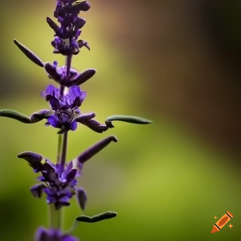 Common Sage plant leaves and flowers