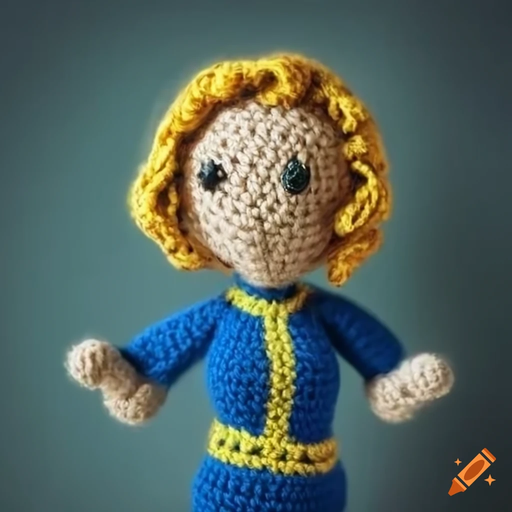 Crochet vault girl from fallout on craiyon