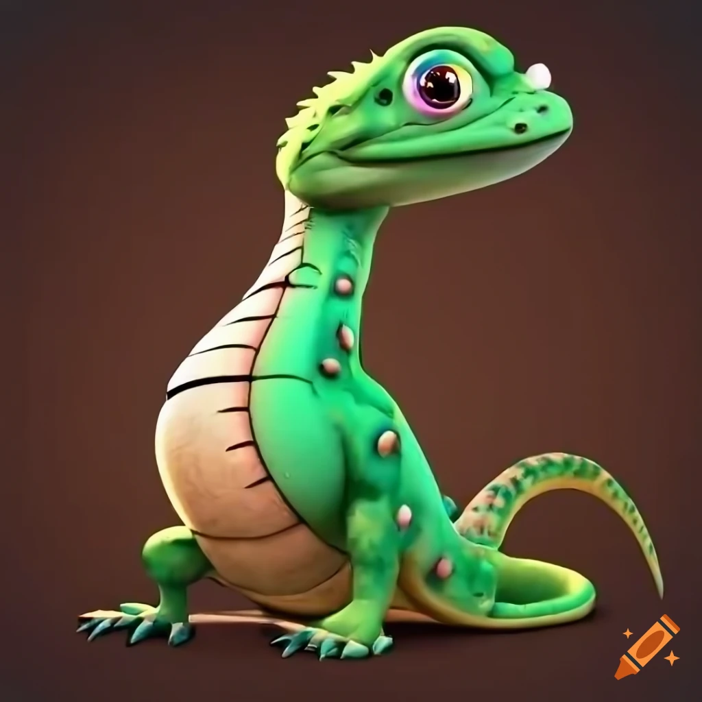 Adorable cartoon anthro lizard with intricate belly scales in 8k resolution