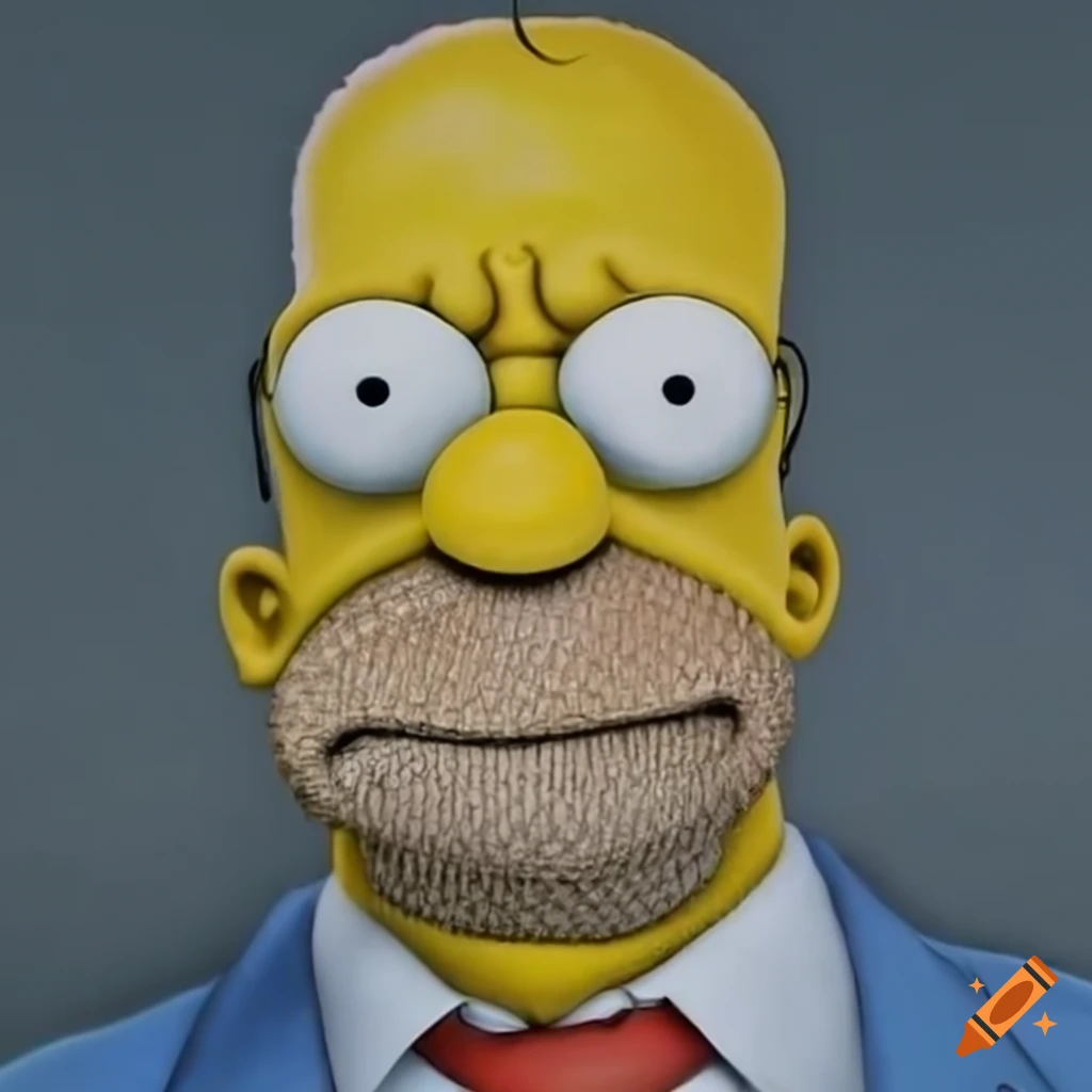Hyperrealistic illustration of Homer Simpson