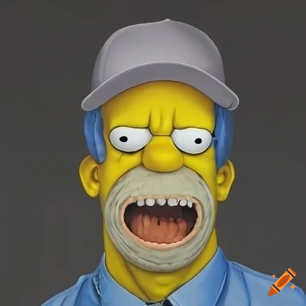 Hyperrealistic depiction of Homer Simpson