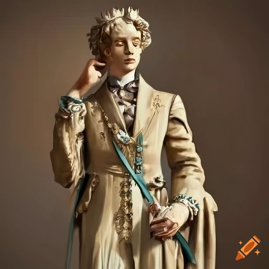 Allegory of the republic in Art Nouveau style, with a man in a suit looking up