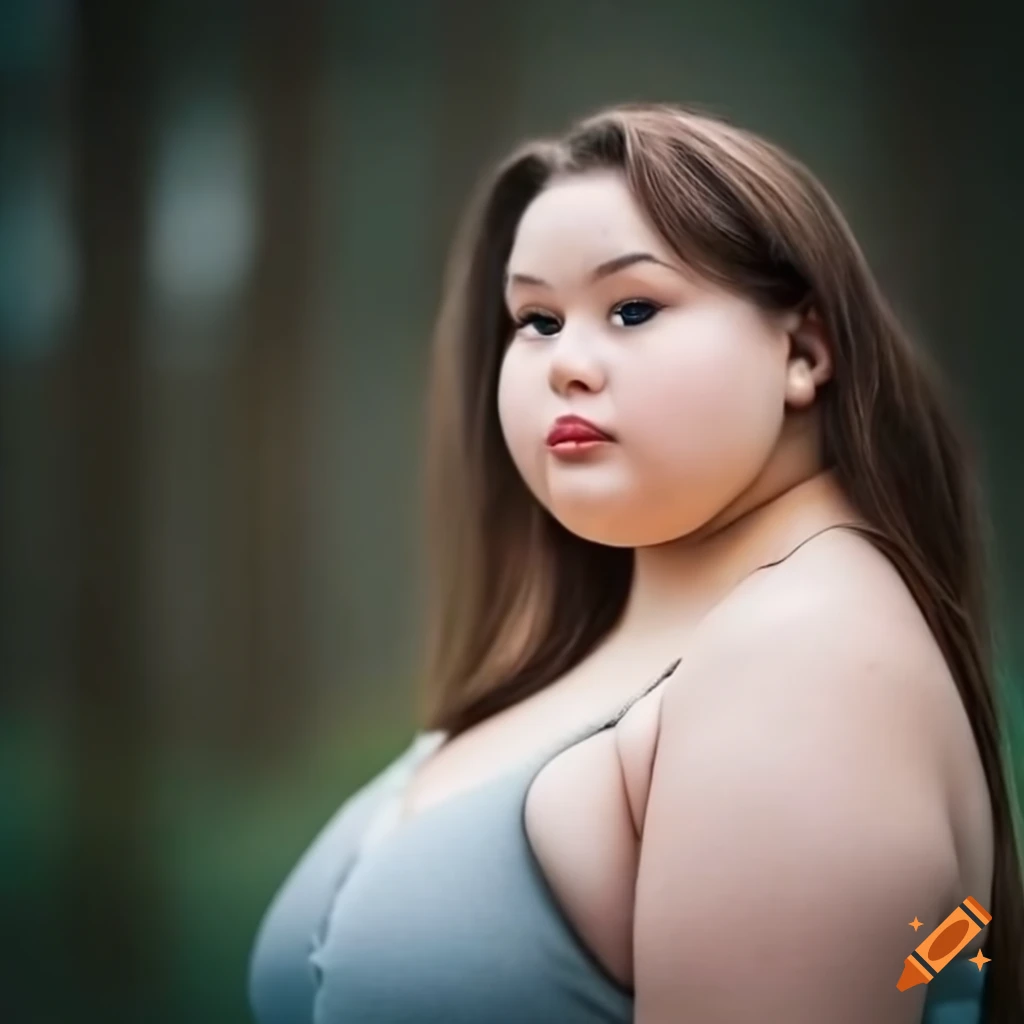 Beautiful shy woman with a positive body image