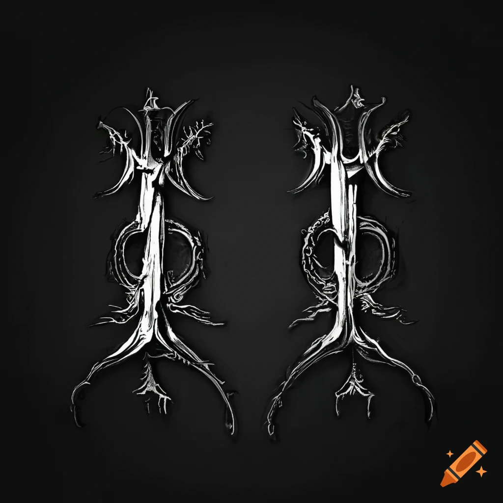 Black and white gothic logo with 2 stripes on Craiyon