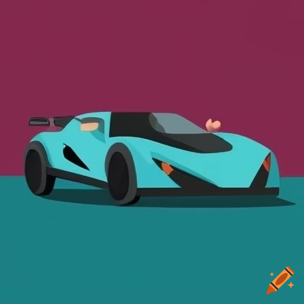 Sports car in flat style design