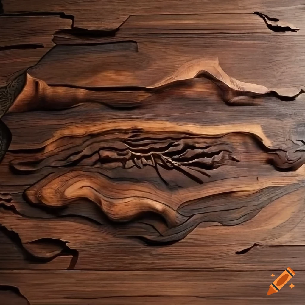 Black walnut wall art with tough masculine design on Craiyon