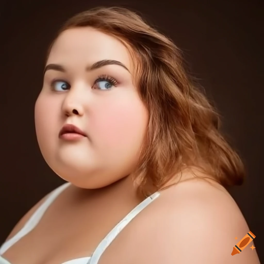 Beautiful and shy plus-size woman