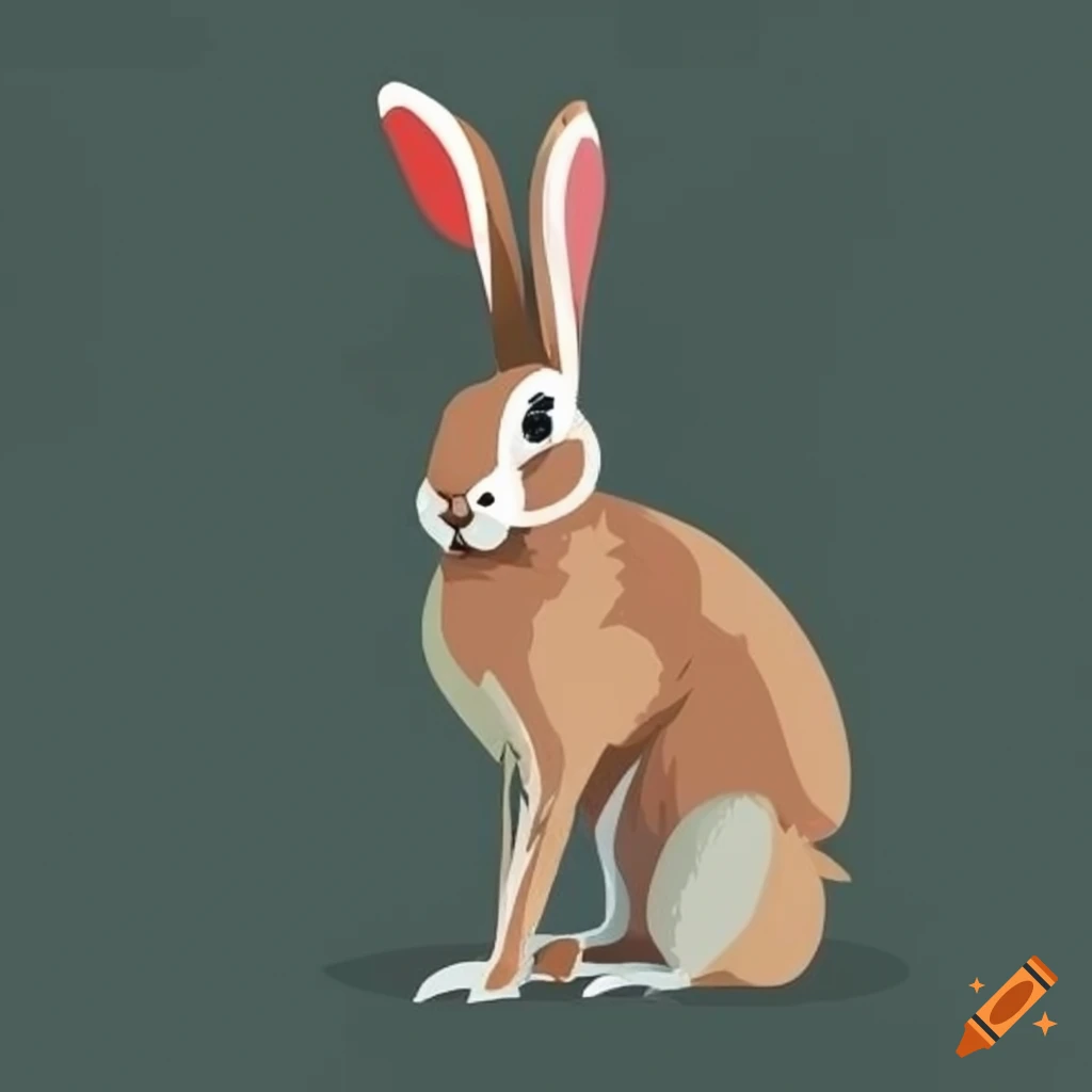 Hare illustration in a flat style