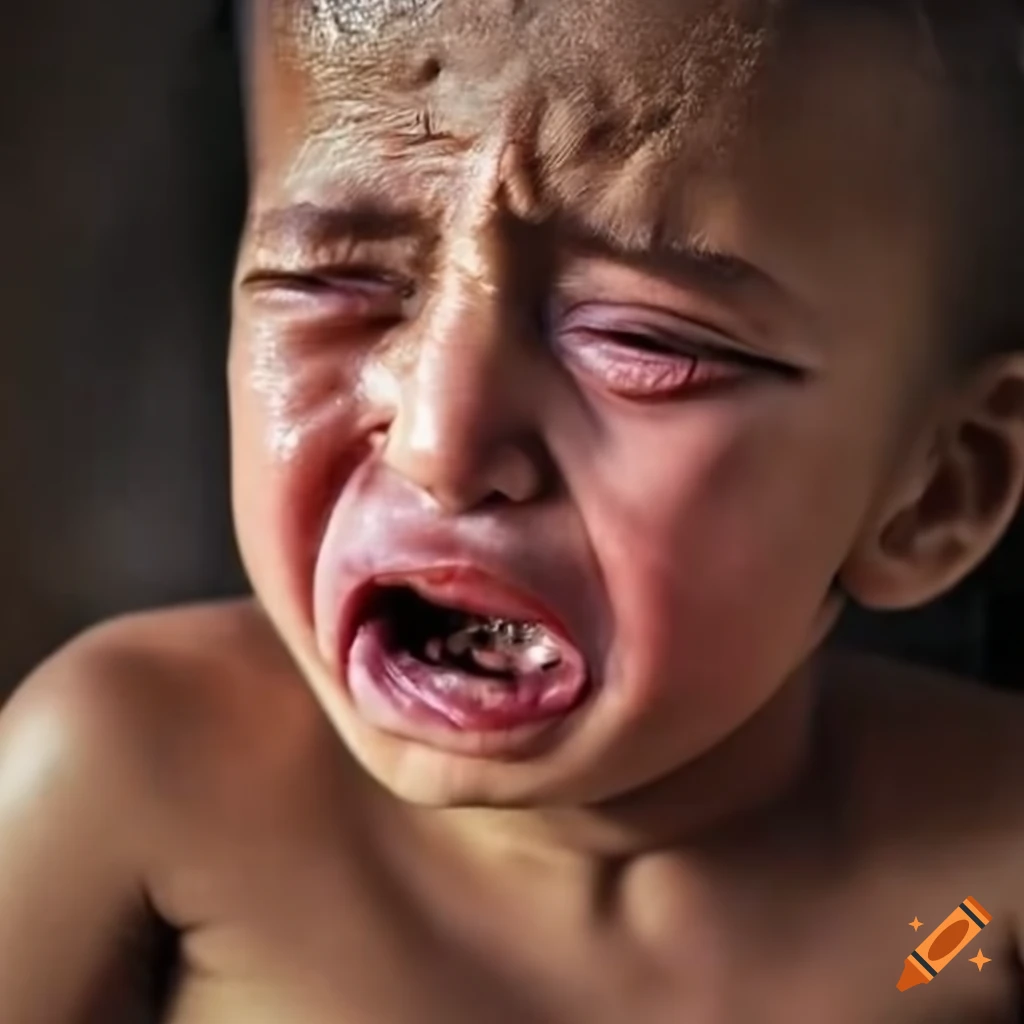 Crying children in Palestine