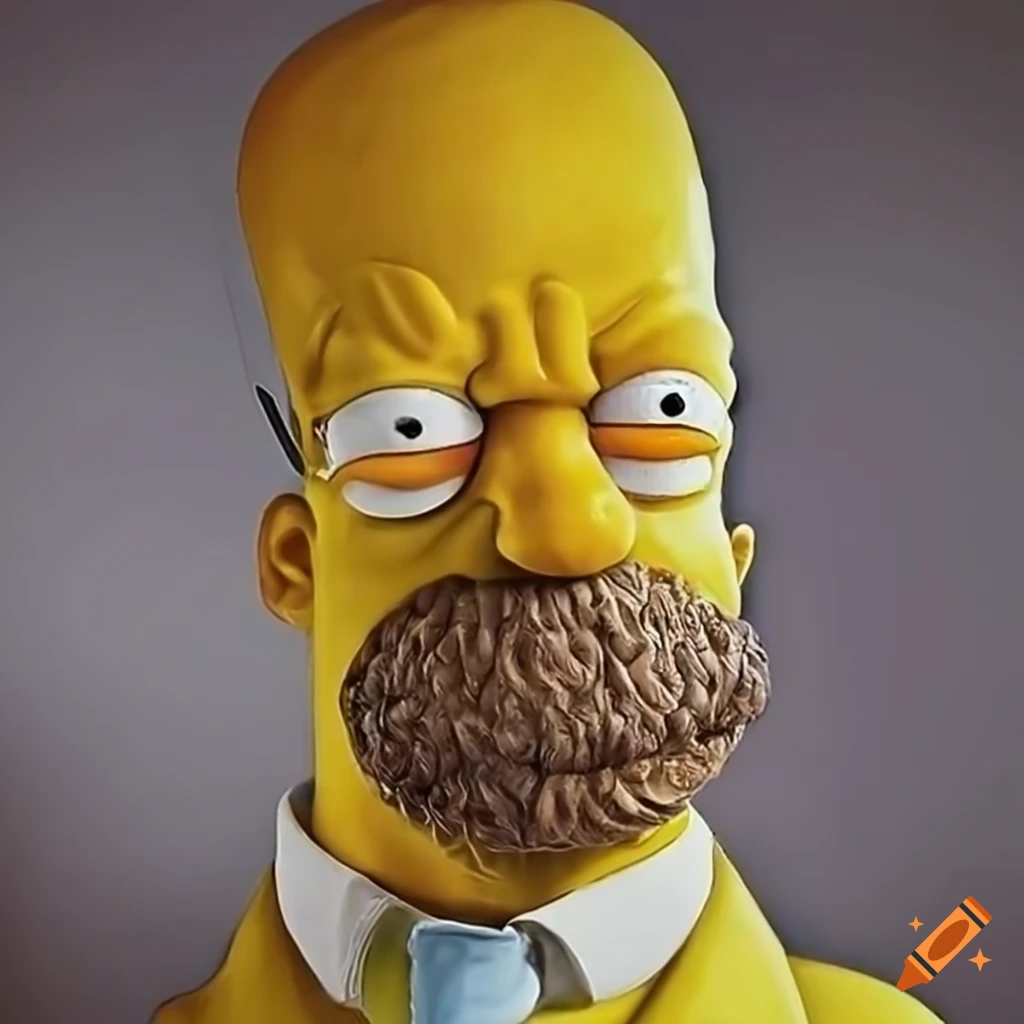 Hyperrealistic illustration of Homer Simpson
