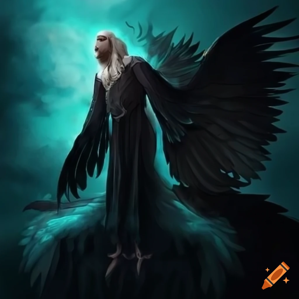 Heavenly man with crow wings