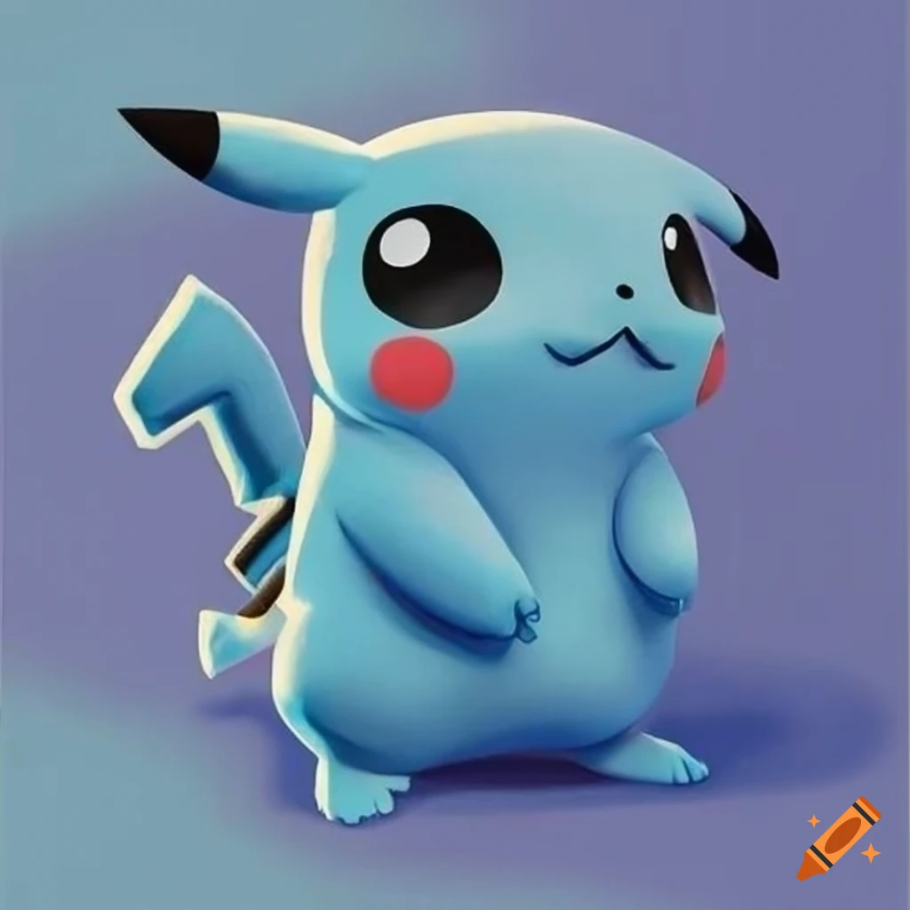 Blue pikachu on Craiyon