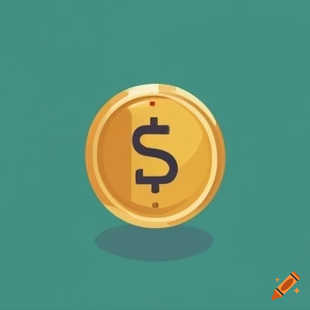 Coin in flat style design