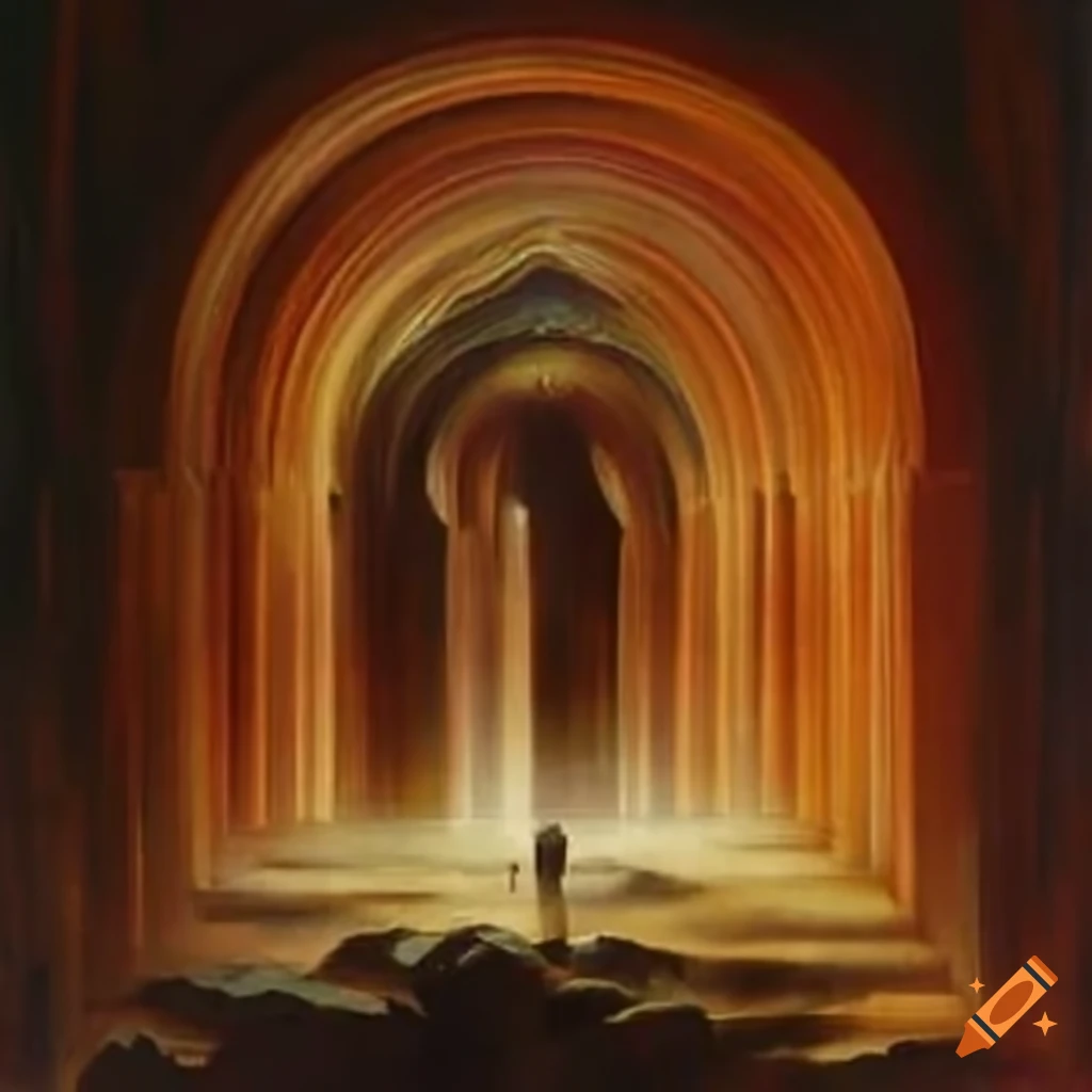 Detailed painting of the Gates of Heaven by Rodin