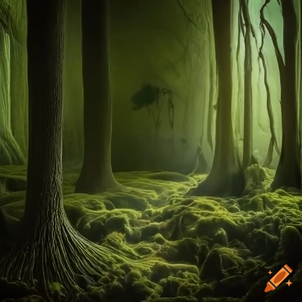 Botanical liminal space with dreamy atmosphere