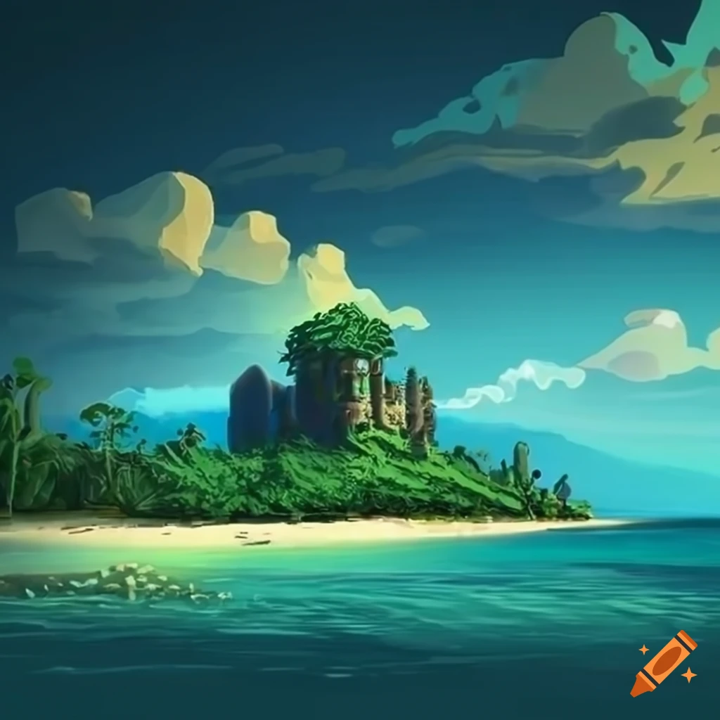 Tiki island themed wallpaper for PC