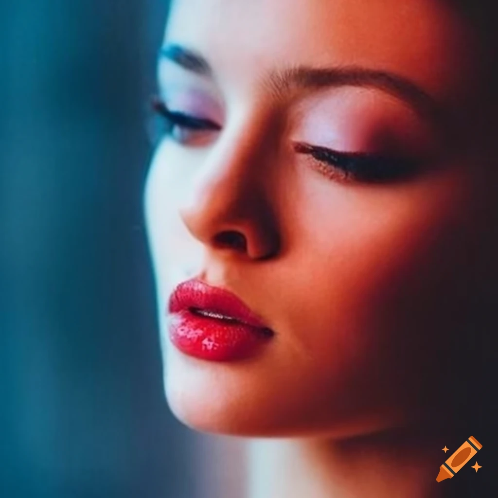 Model in a candid moment with a blend of joy and contemplation