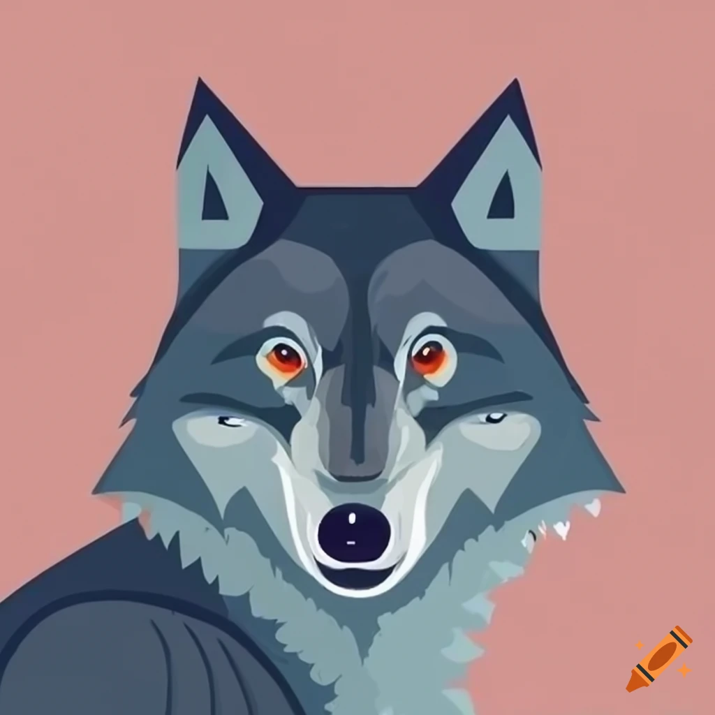 Wolf in a flat style design