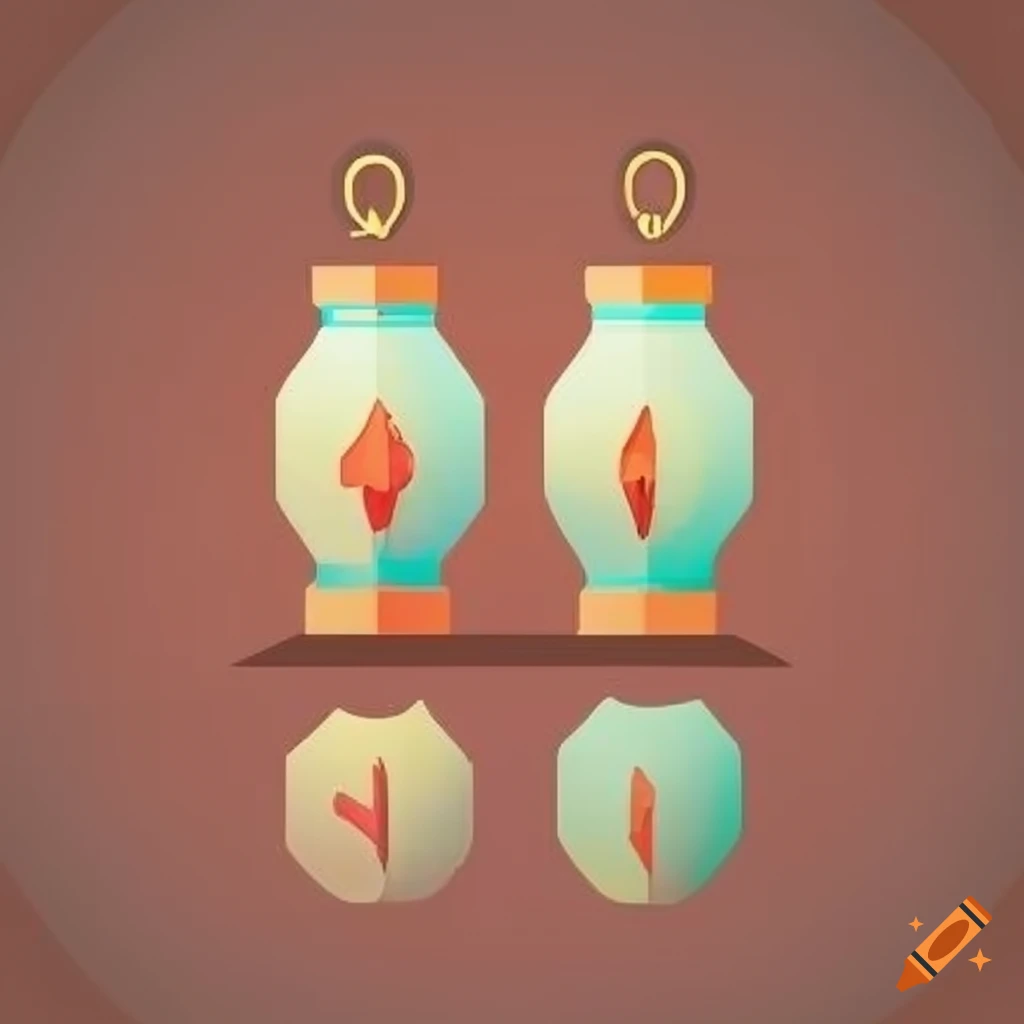 Two minimalistic lantern icons with a Middle Eastern design