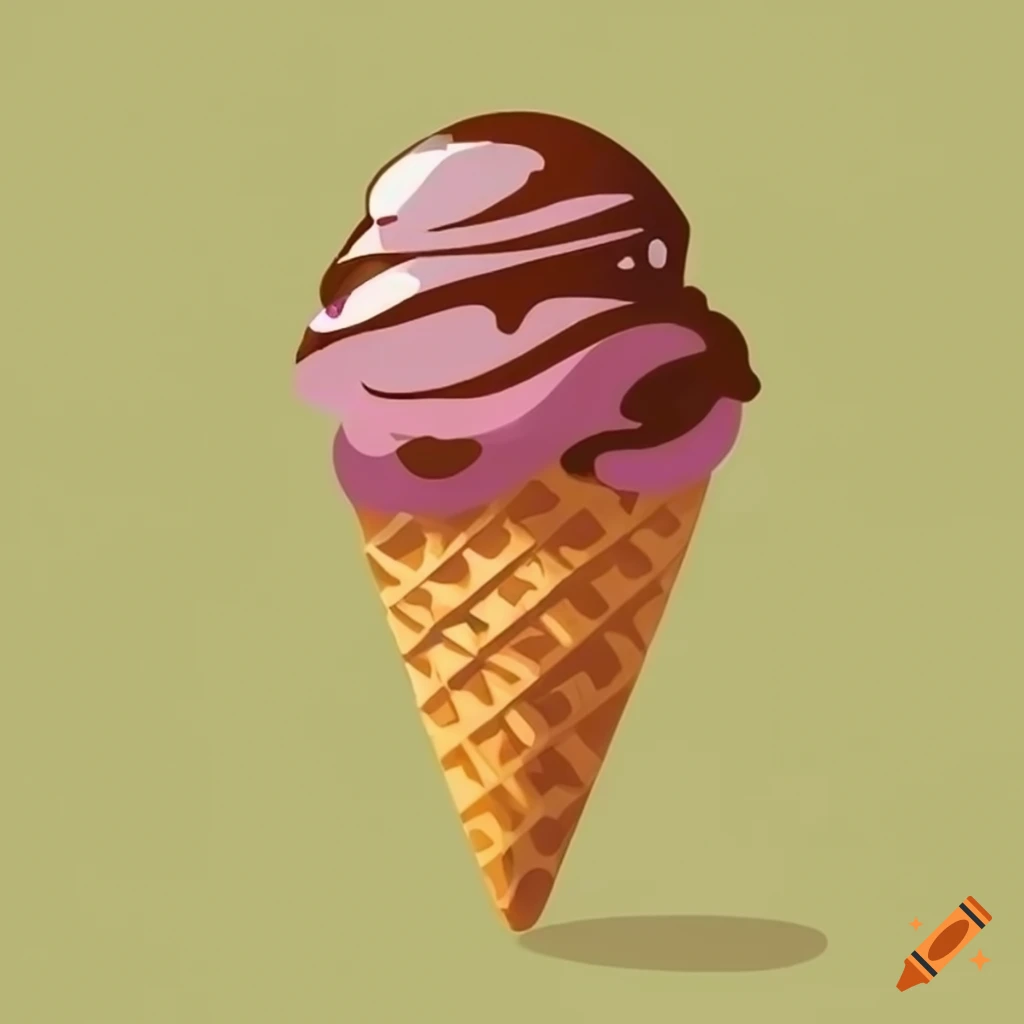 Ice cream in flat style