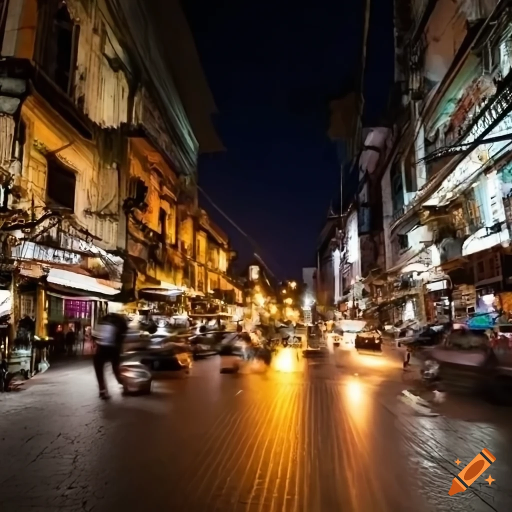 Night view of a Hellenistic-Thai city under evening sky