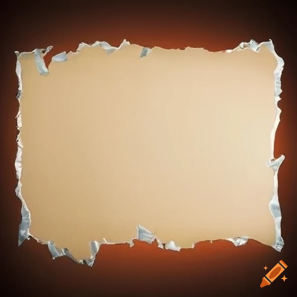 Parchment paper with ripped edges