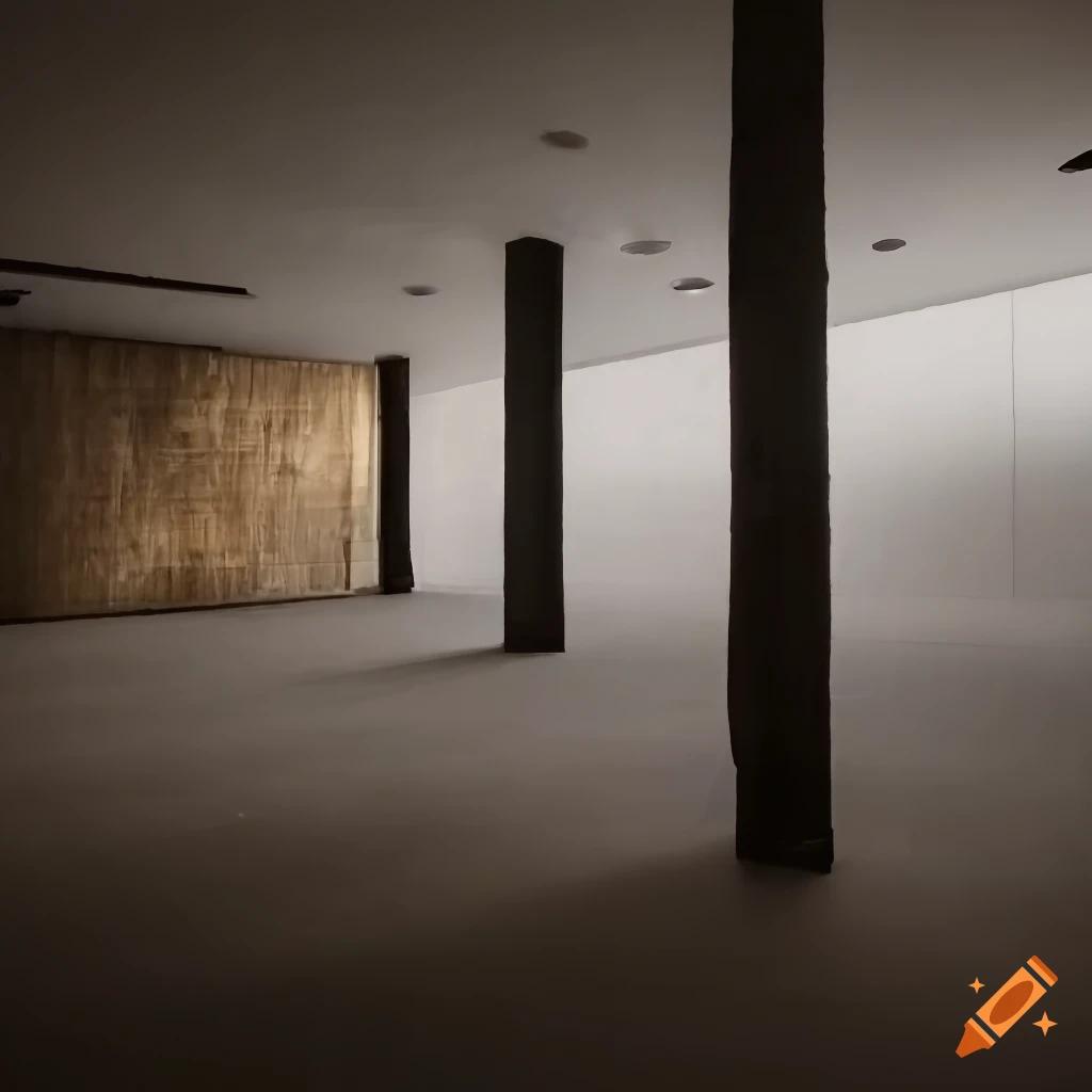 Indoor landscape with trees and sky wall