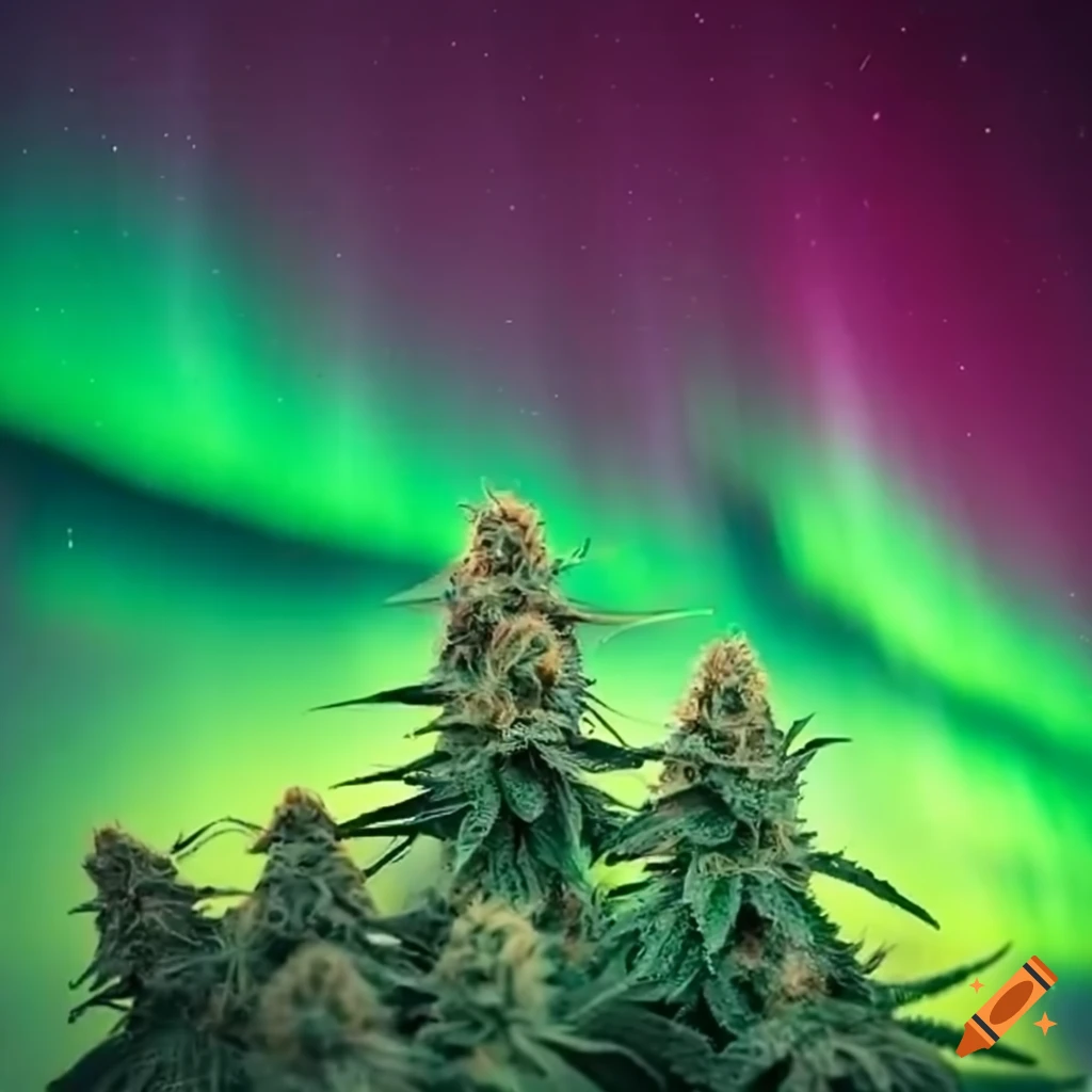 Northern lights cannabis in the sky