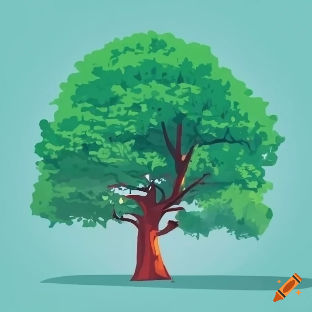 Flat style illustration of a tree