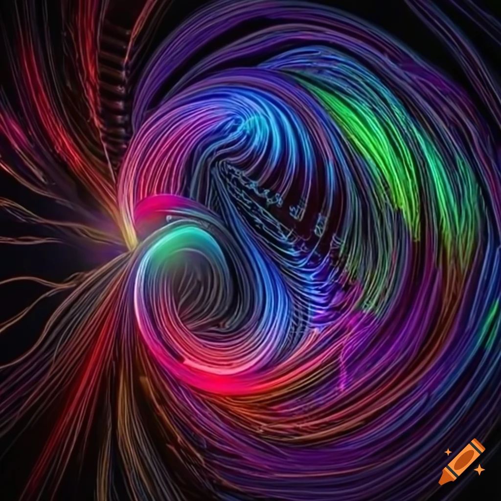 Close-up of energy-charged electrons discharging
