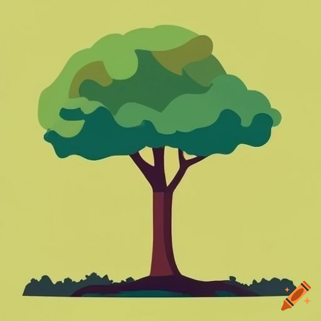 Tree in flat style