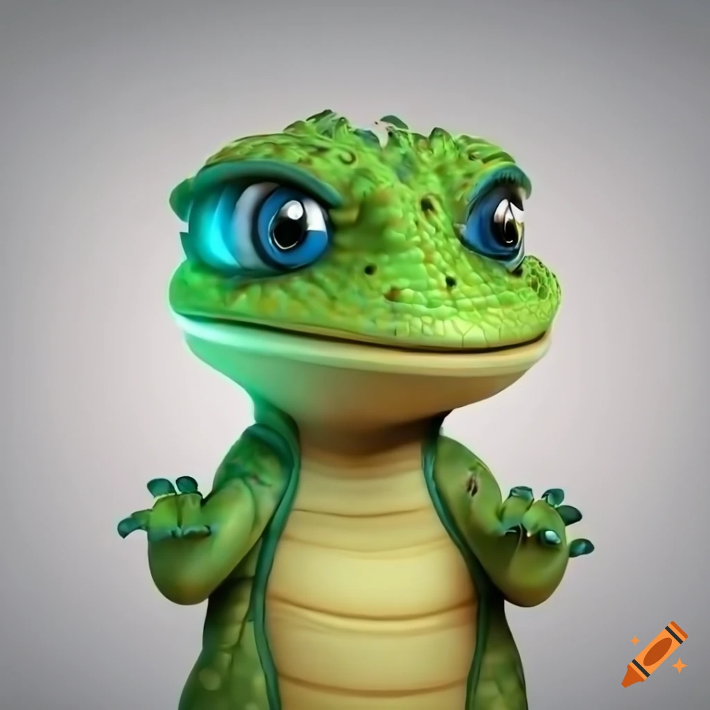 Adorable cartoon anthro lizard with intricate belly scales in 8k resolution