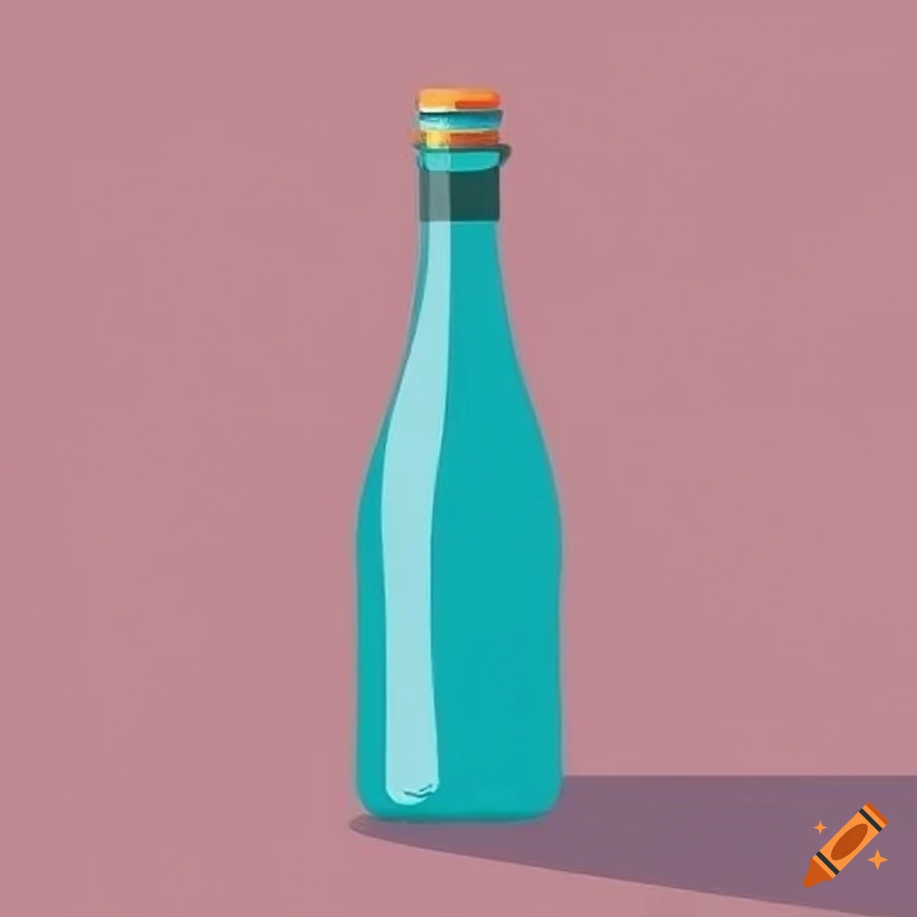 Bottle in a flat style design