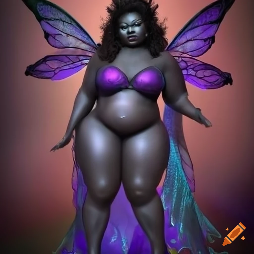 Black female fairy with wings