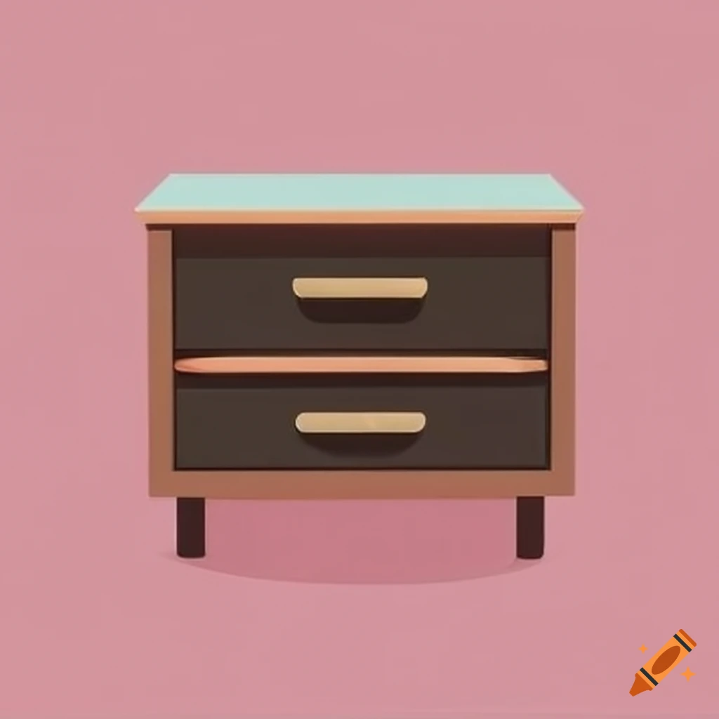 Bedside table in flat style
