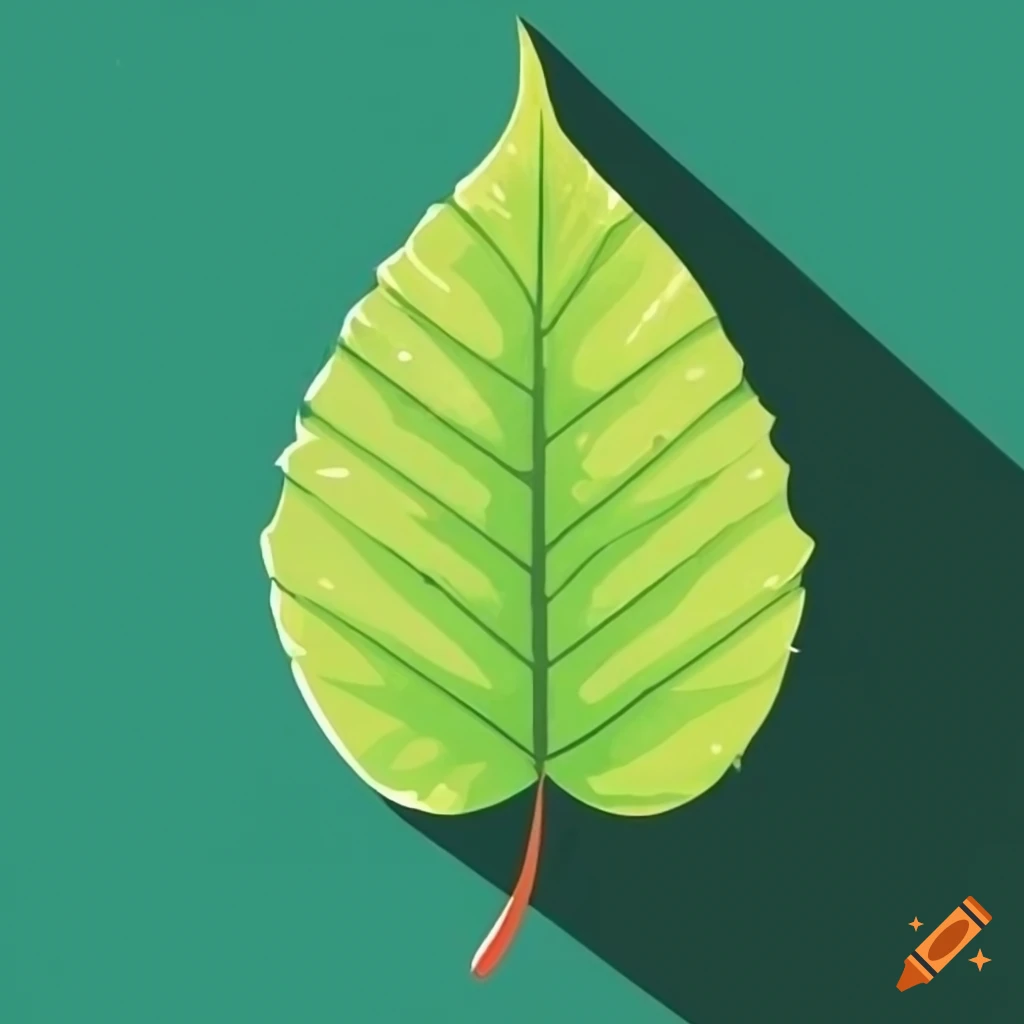 Flat style leaf from a tree