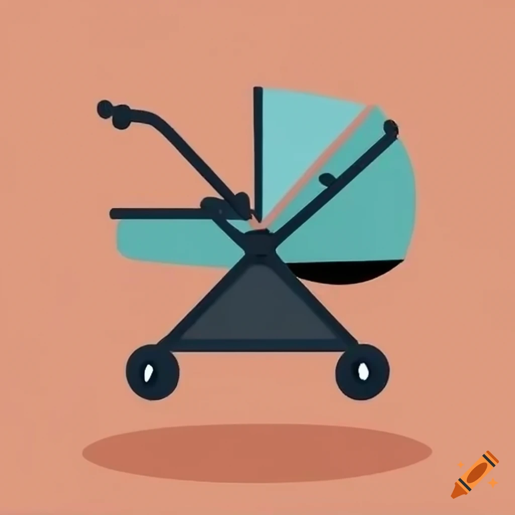 Baby stroller in flat style
