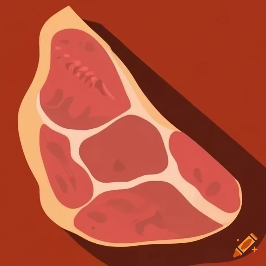 Meat in flat style