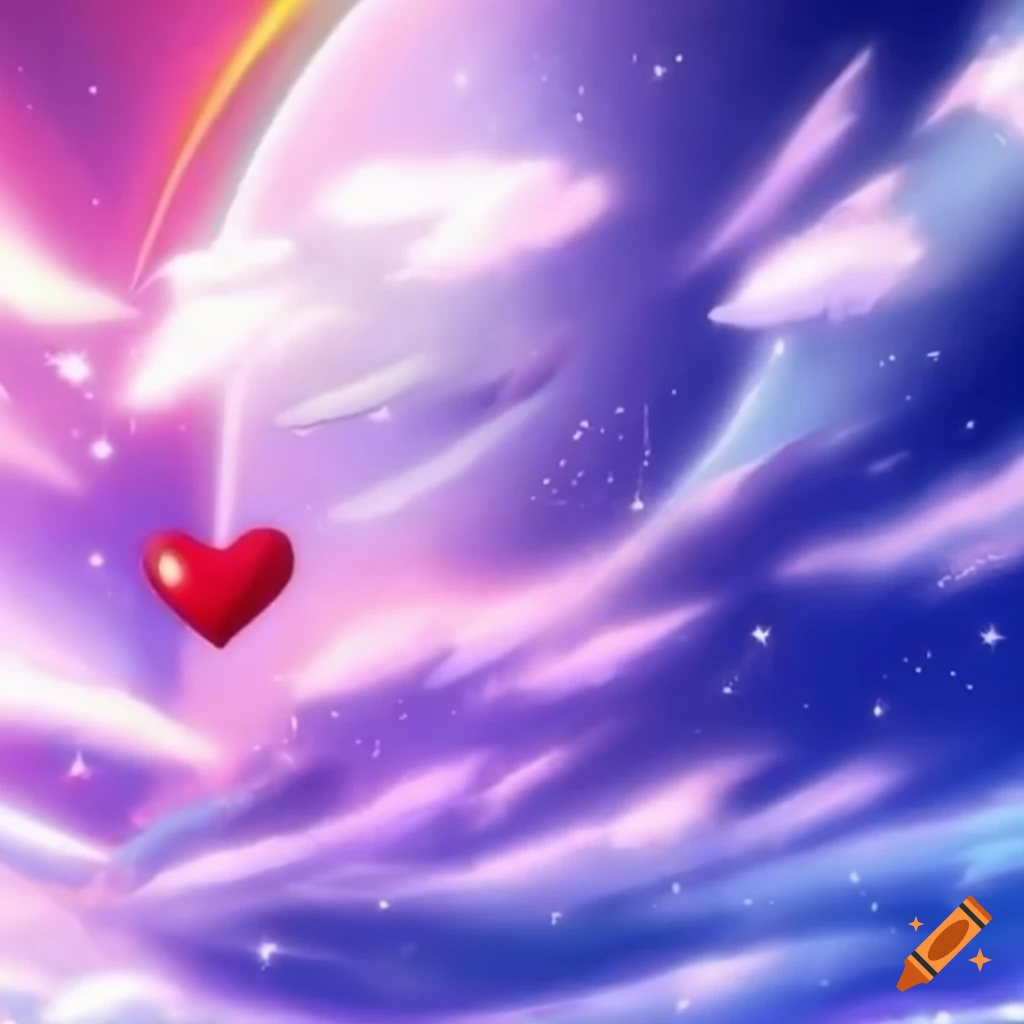 Shiny 3D sky heart anime 2000's wallpaper