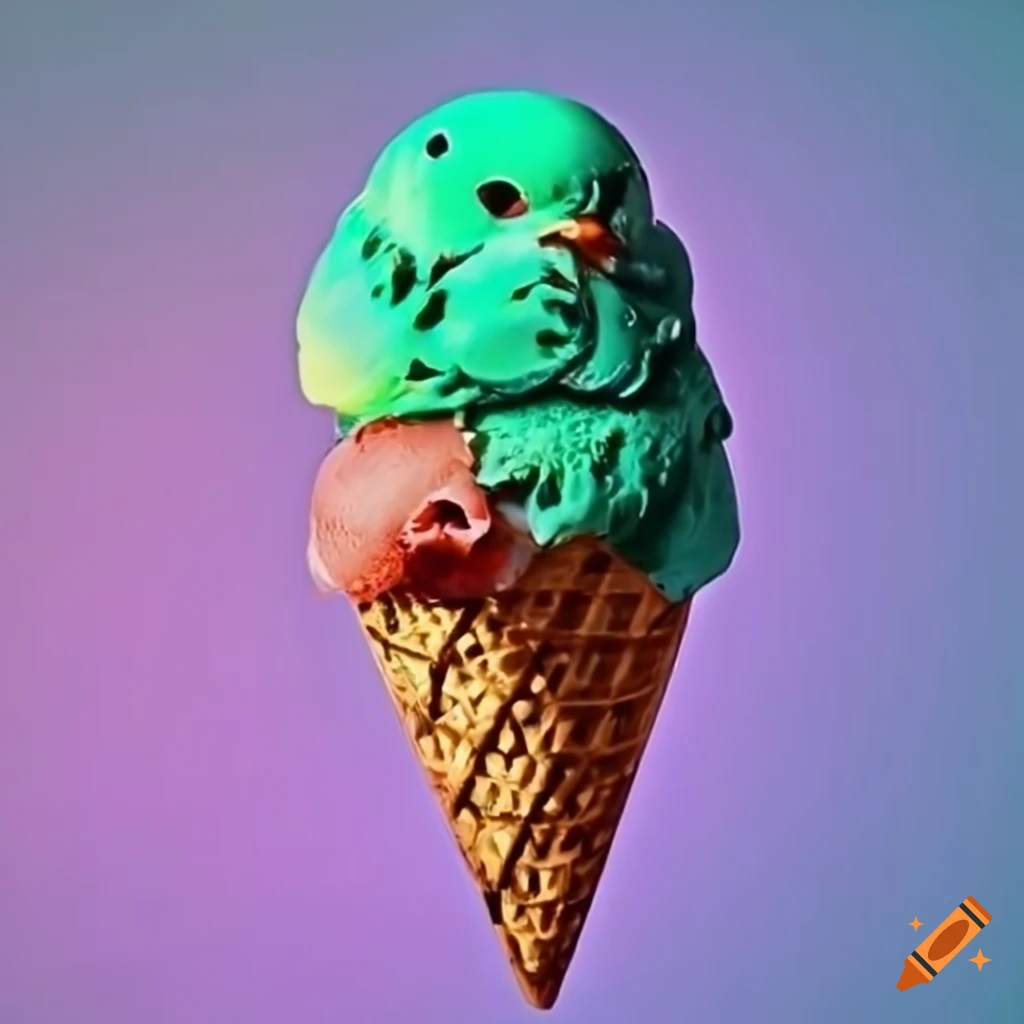 Optical illusion bird with ice cream