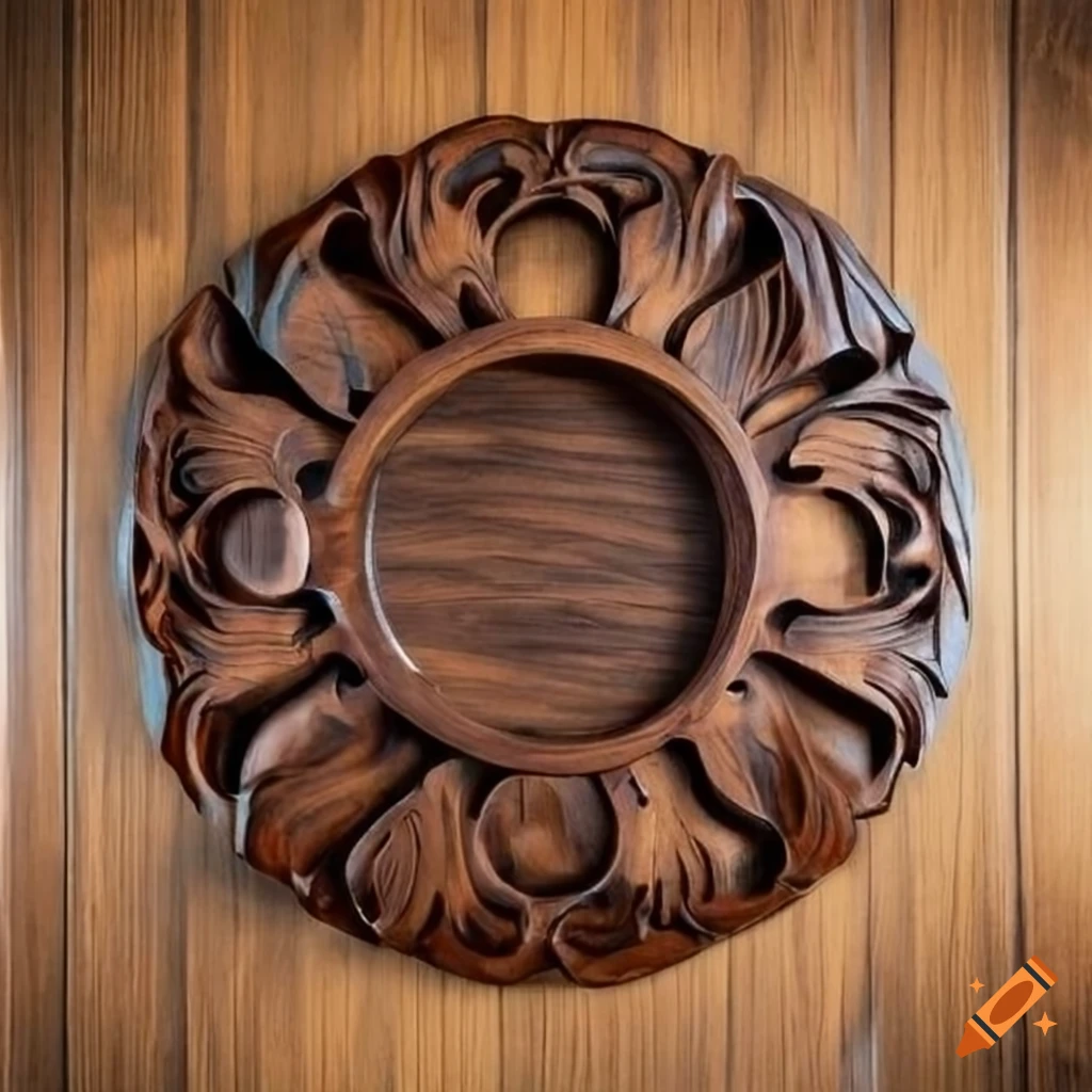 Black walnut wall art with distressed finish and unique carvings