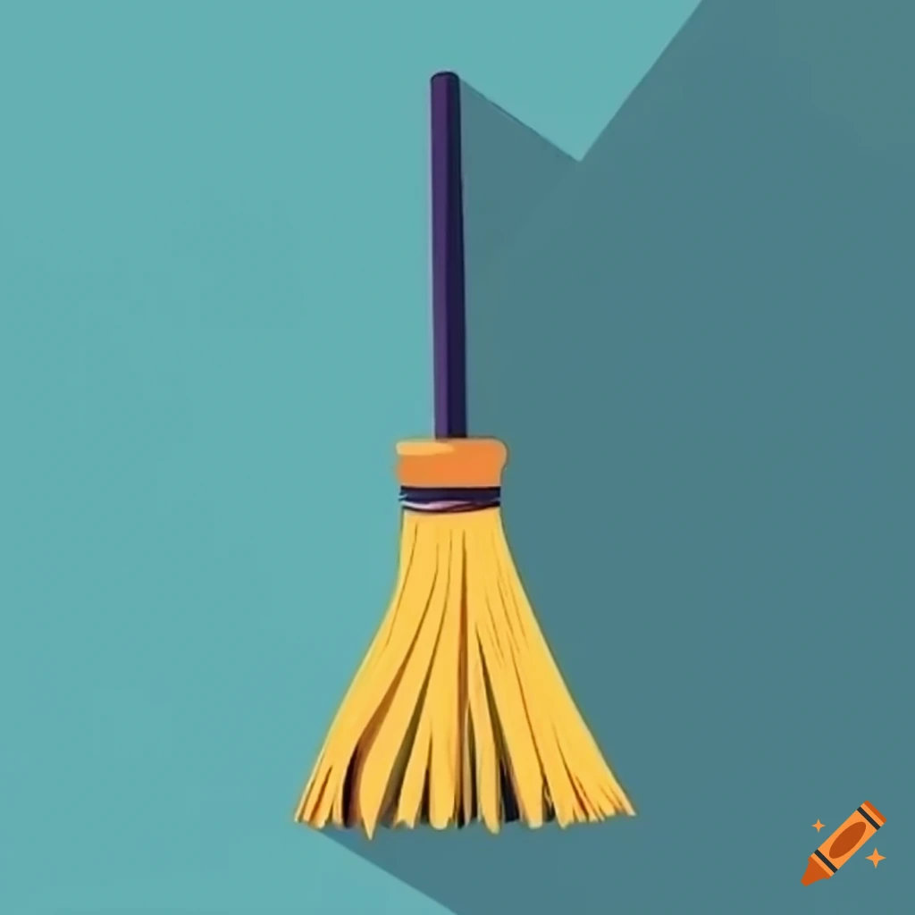 Illustration of a broom in flat style