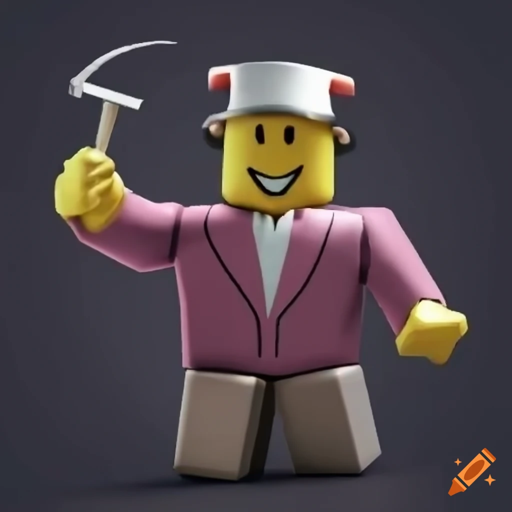 Roblox character holding a hammer