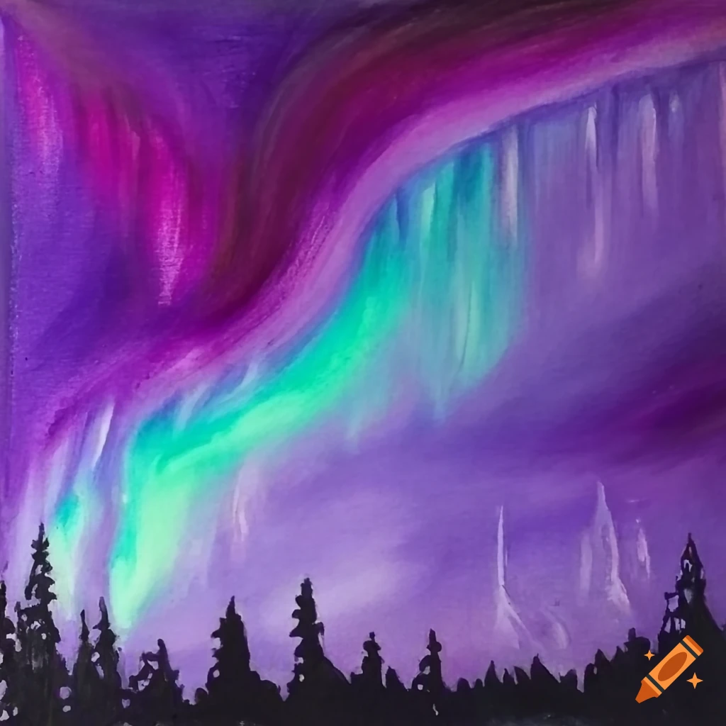 Timeless Treasures Aurora - Light over the Forest - 24