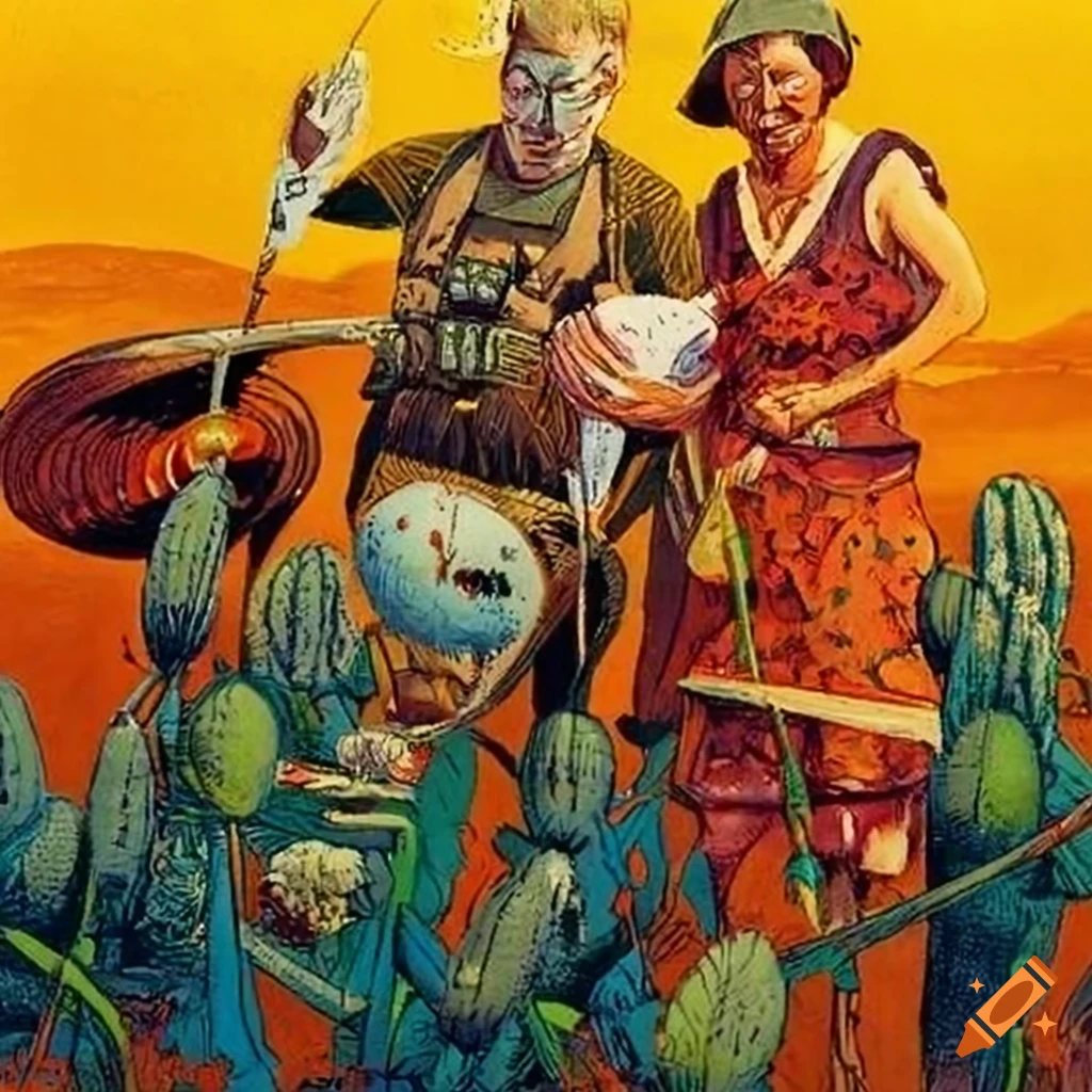 Fusion of Celtic, Japanese, and Viking cultures in the Amazon rainforest at sunrise