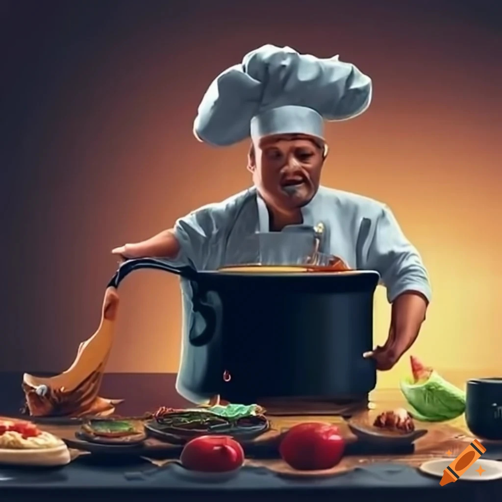 Chef cooking under time pressure