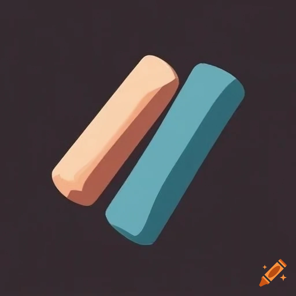 Chalk for blackboard in flat style