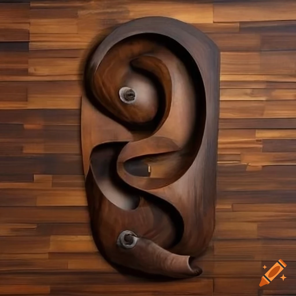 Dark-stained black walnut wall art with masculine carvings and unique ...