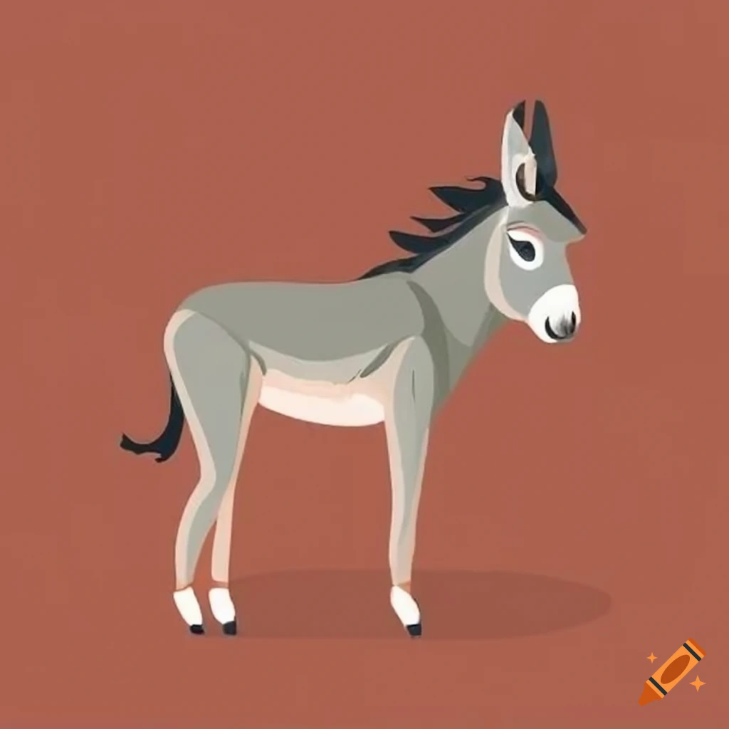 Donkey in flat style