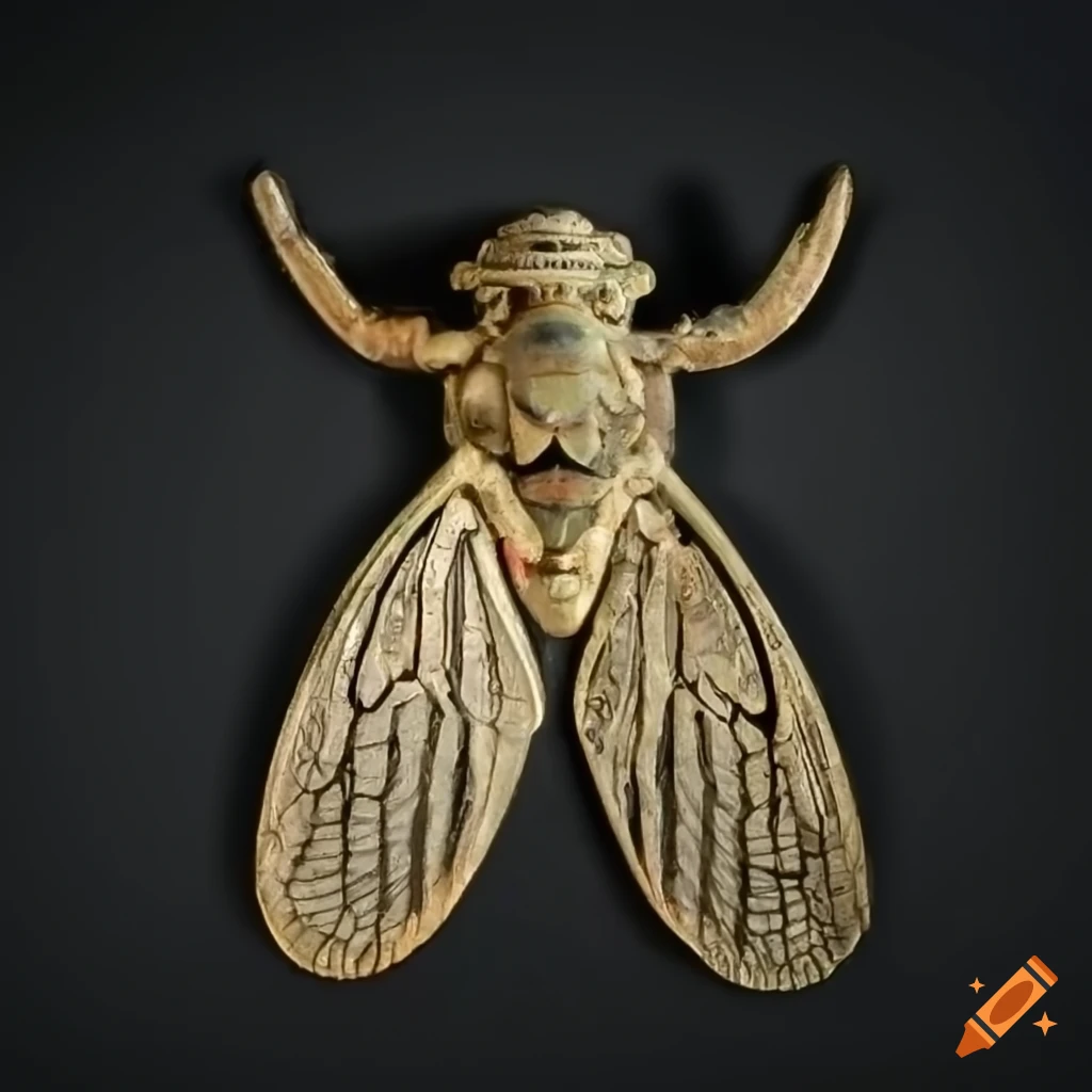 Cicada in ancient Chinese Tang period art style